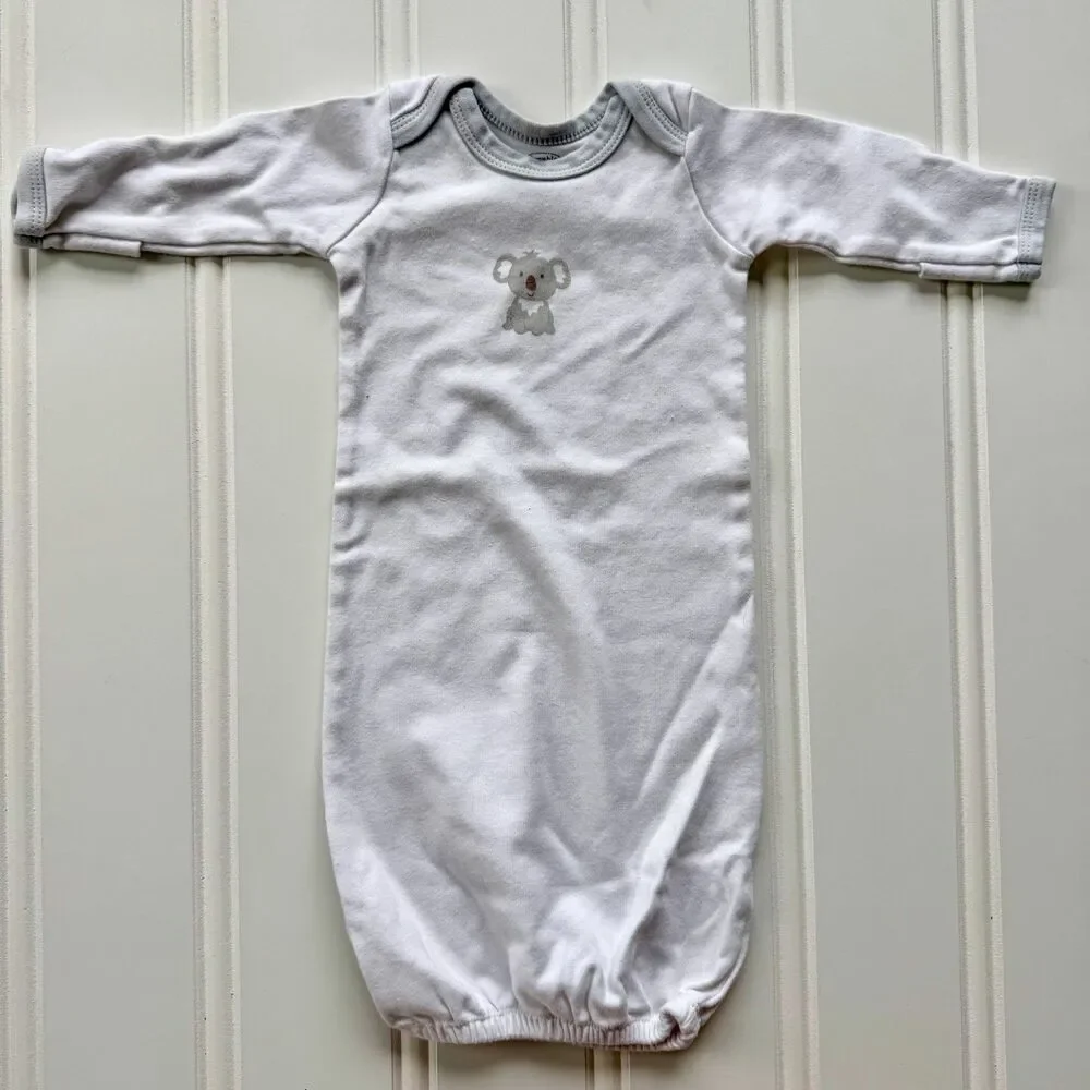 Set of 3 Luvable Friends Cotton Baby Sleeper Gowns | 0-6 Months Unisex
